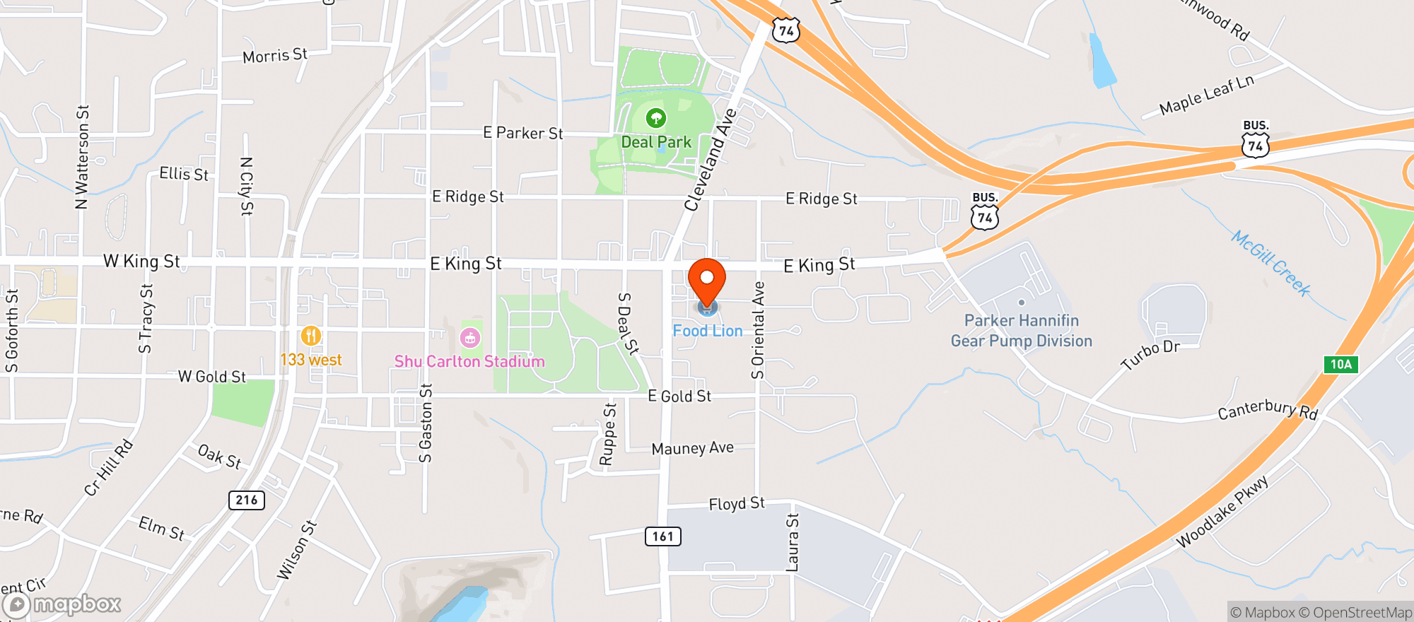 Map showing Food Lion #2654