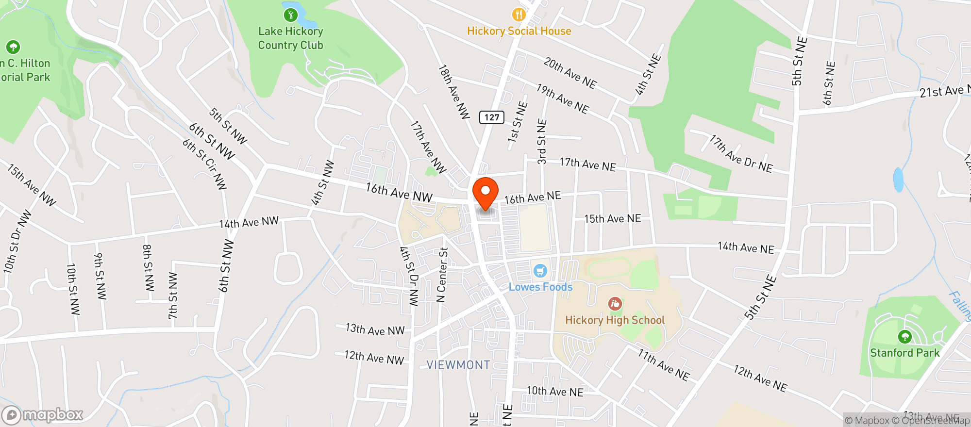 Map showing Cvs