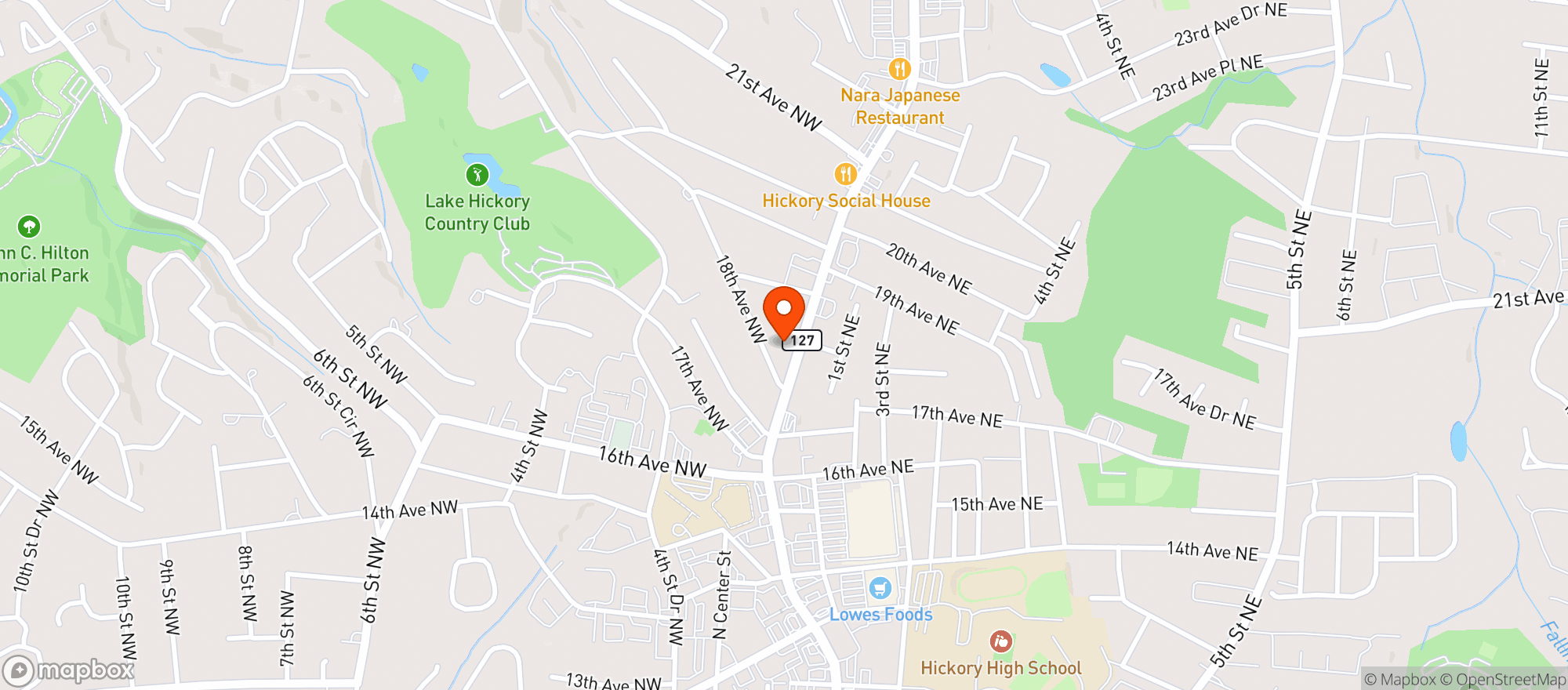 Map showing Cue