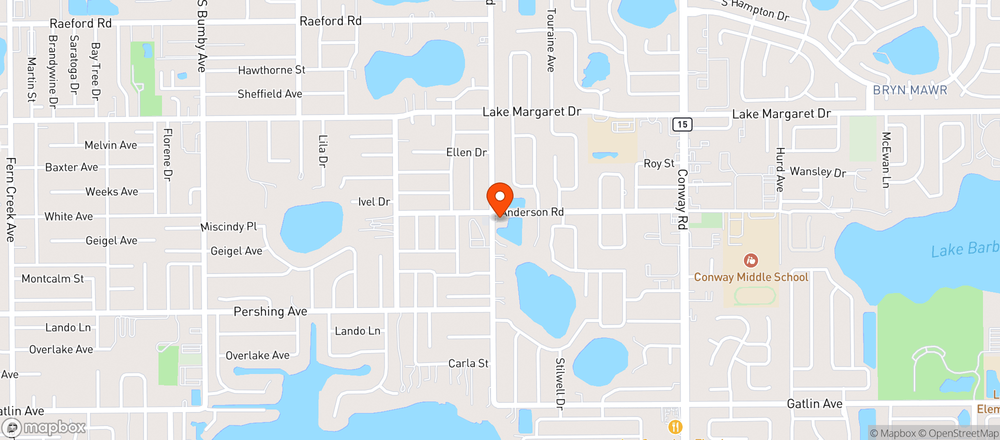 Map showing Conway Food Mart