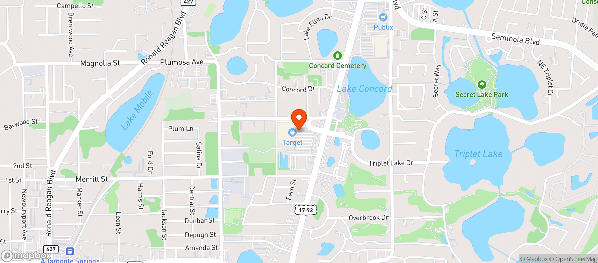 Map showing Target Store