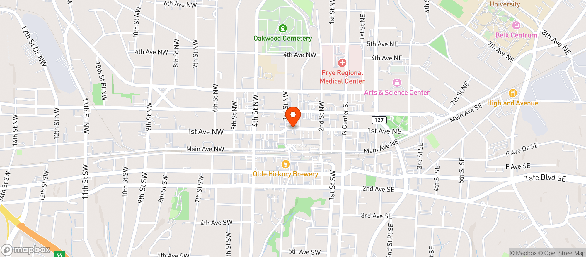 Map showing Crescent Moon Cafe