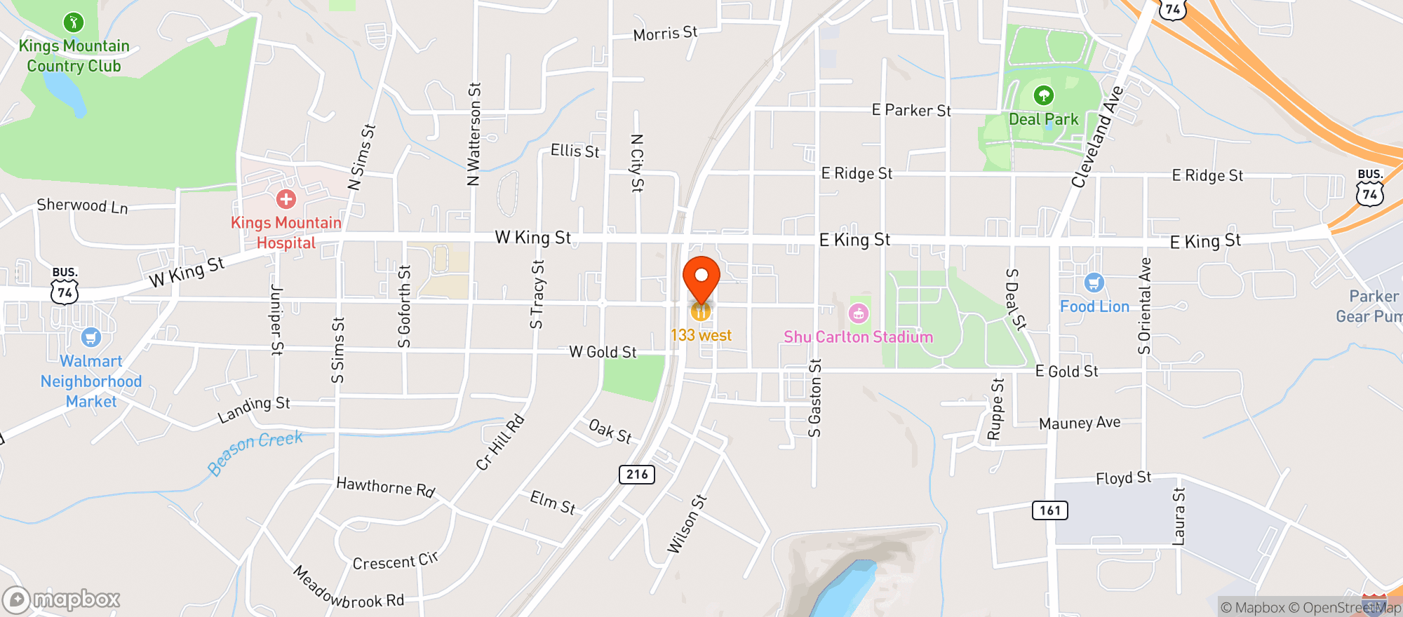 Map showing 133 West