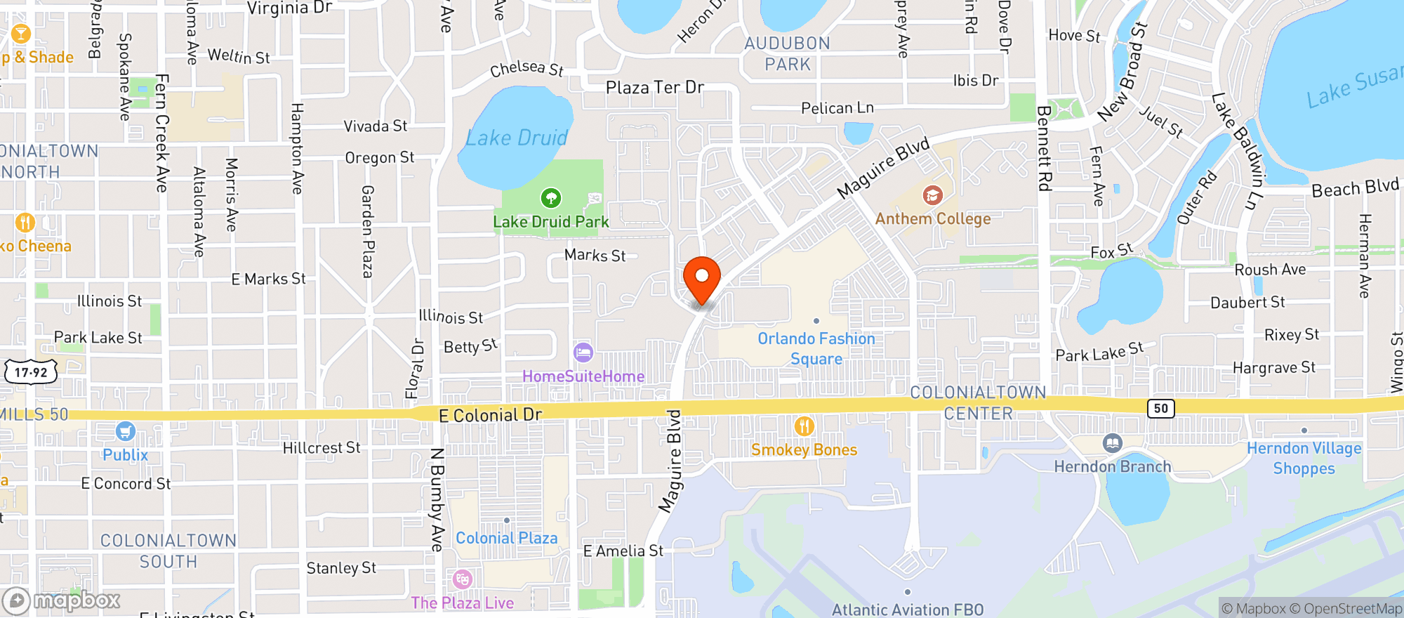 Map showing Target Store