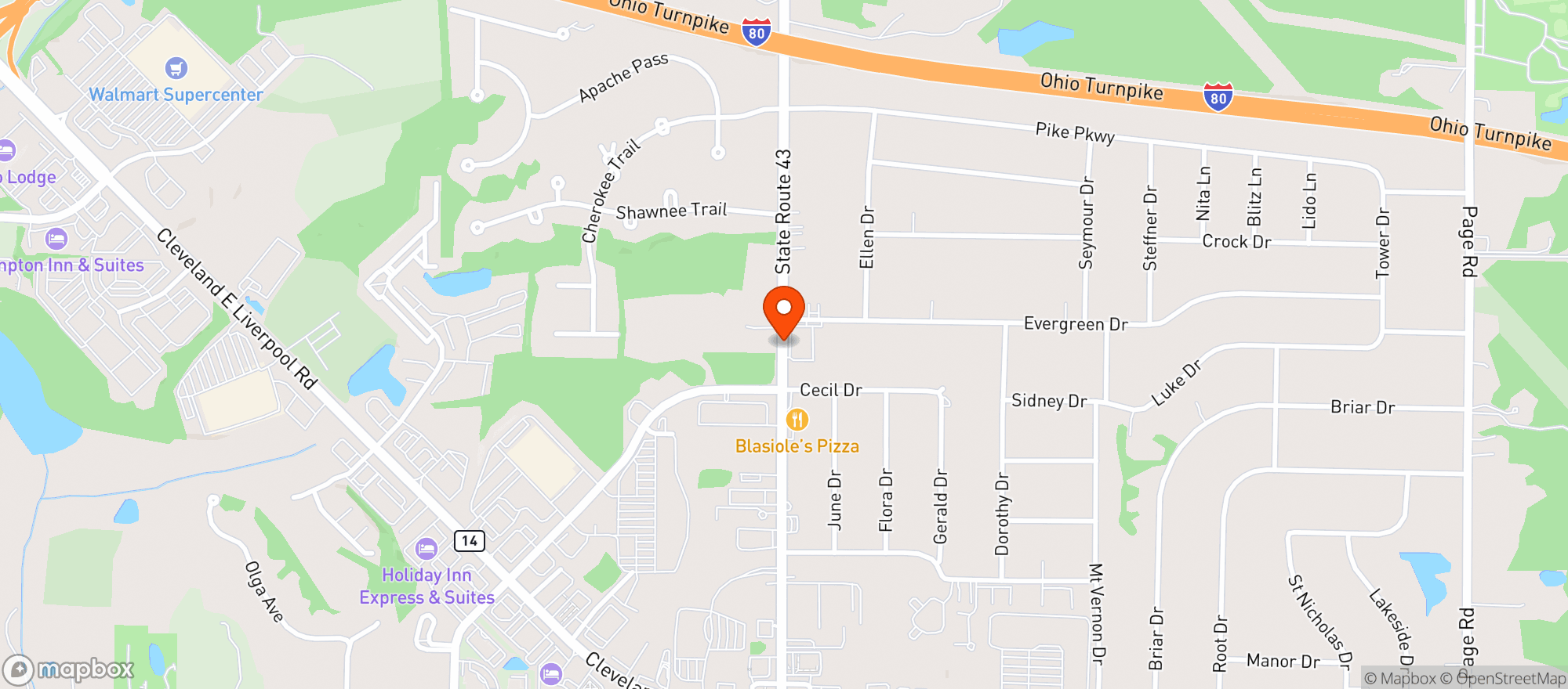 Map showing SAMMYS FOOD MART