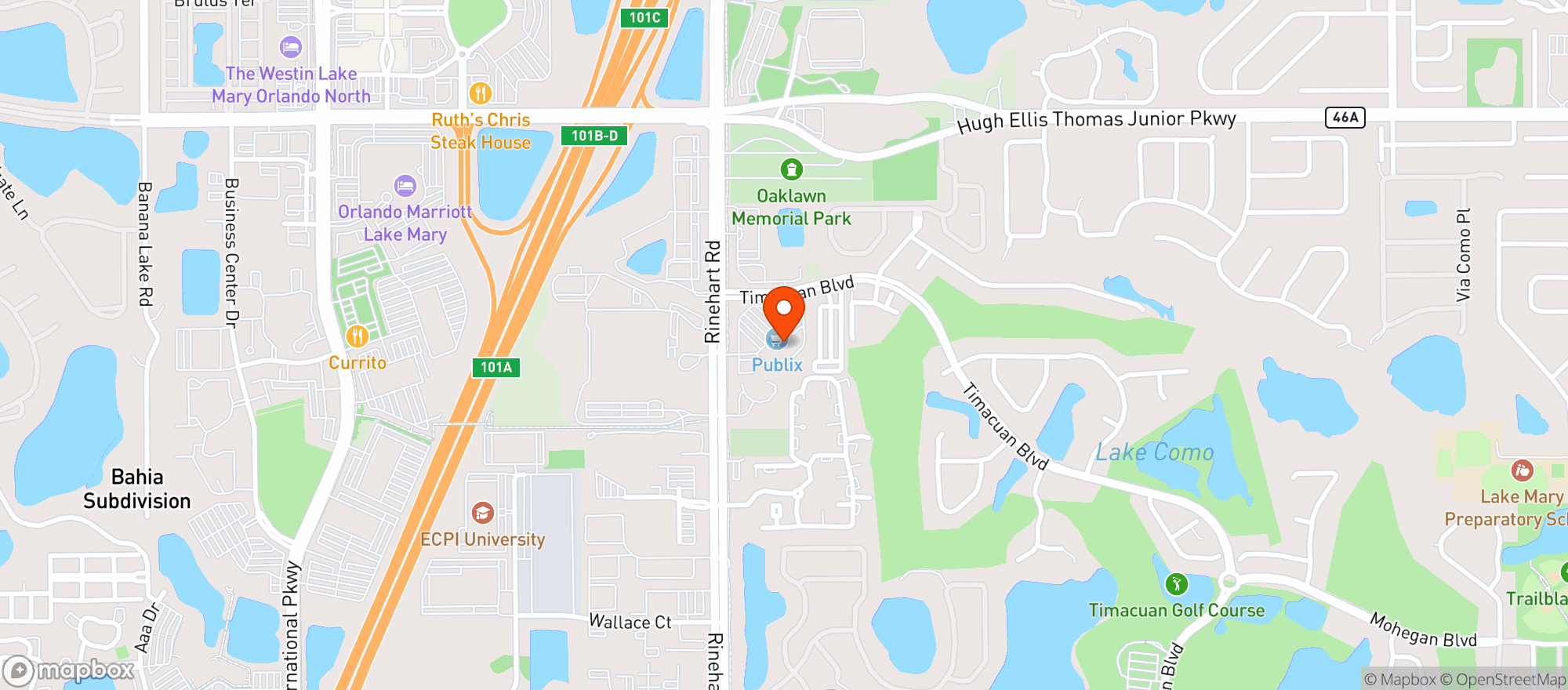 Map showing Publix