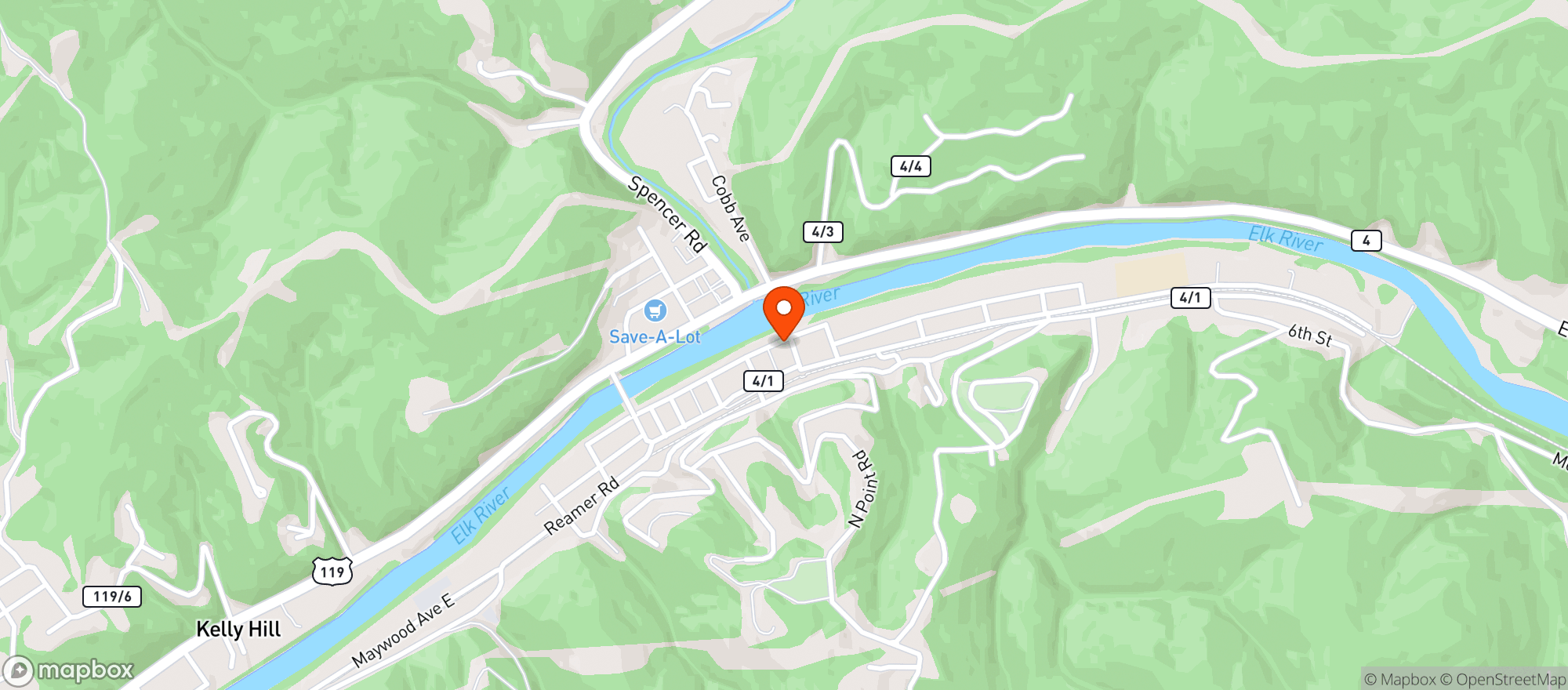 Map showing Clendenin Brewing Co