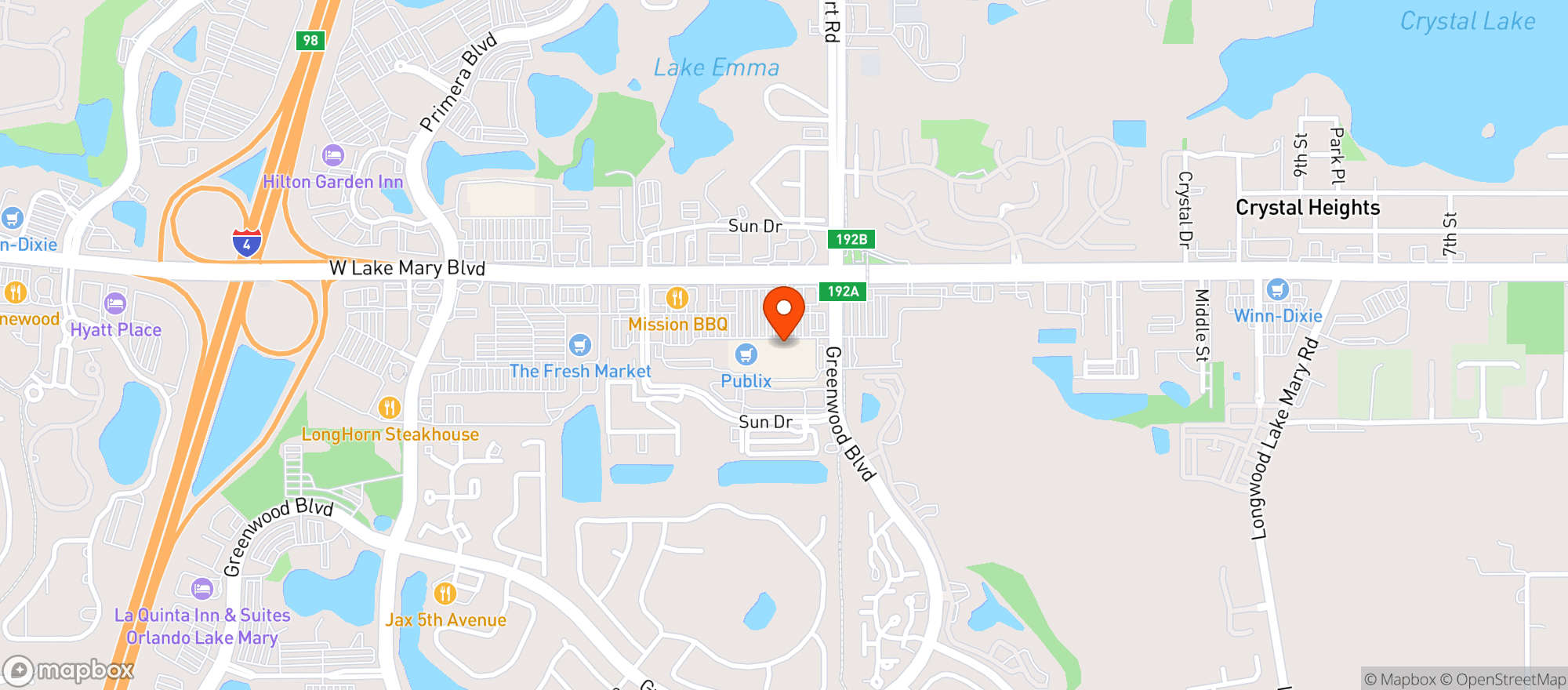 Map showing Target - Lake Mary