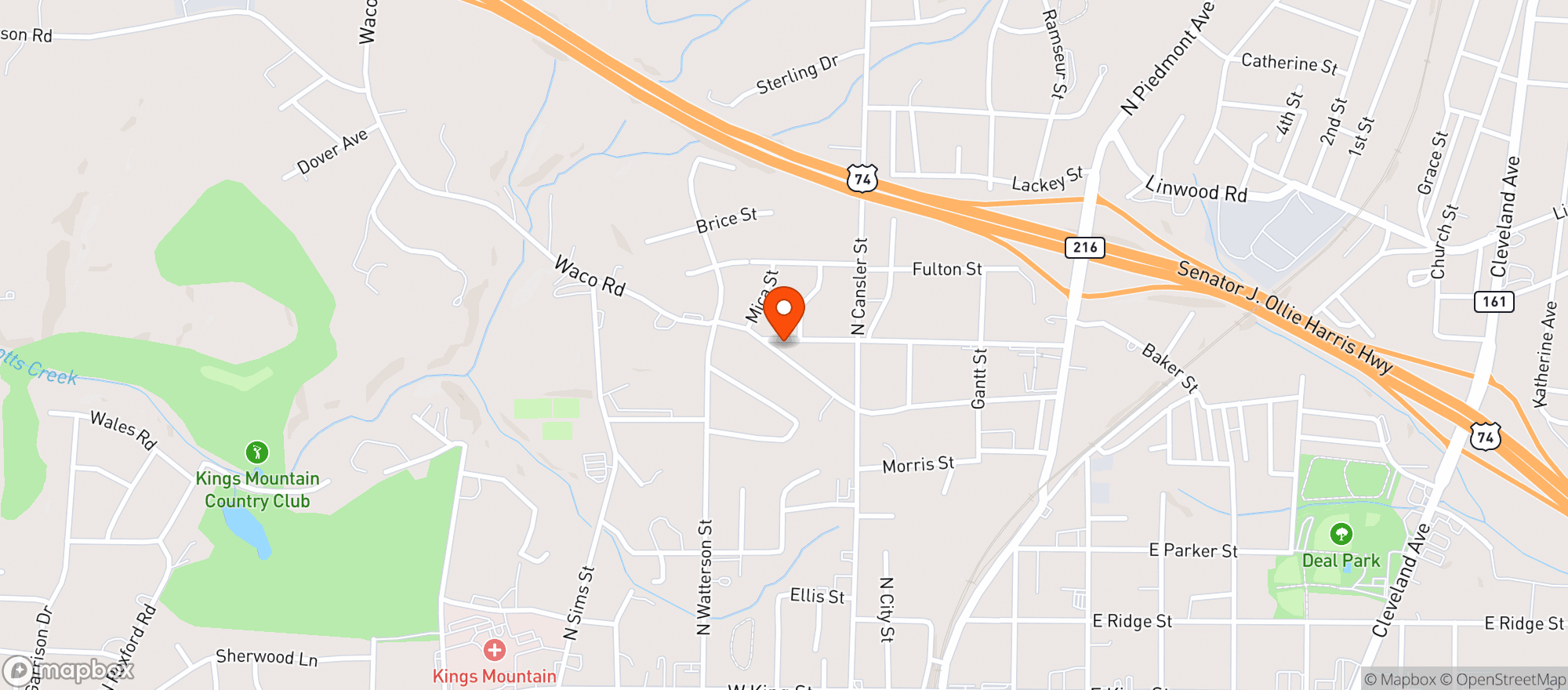 Map showing Kings Food Store