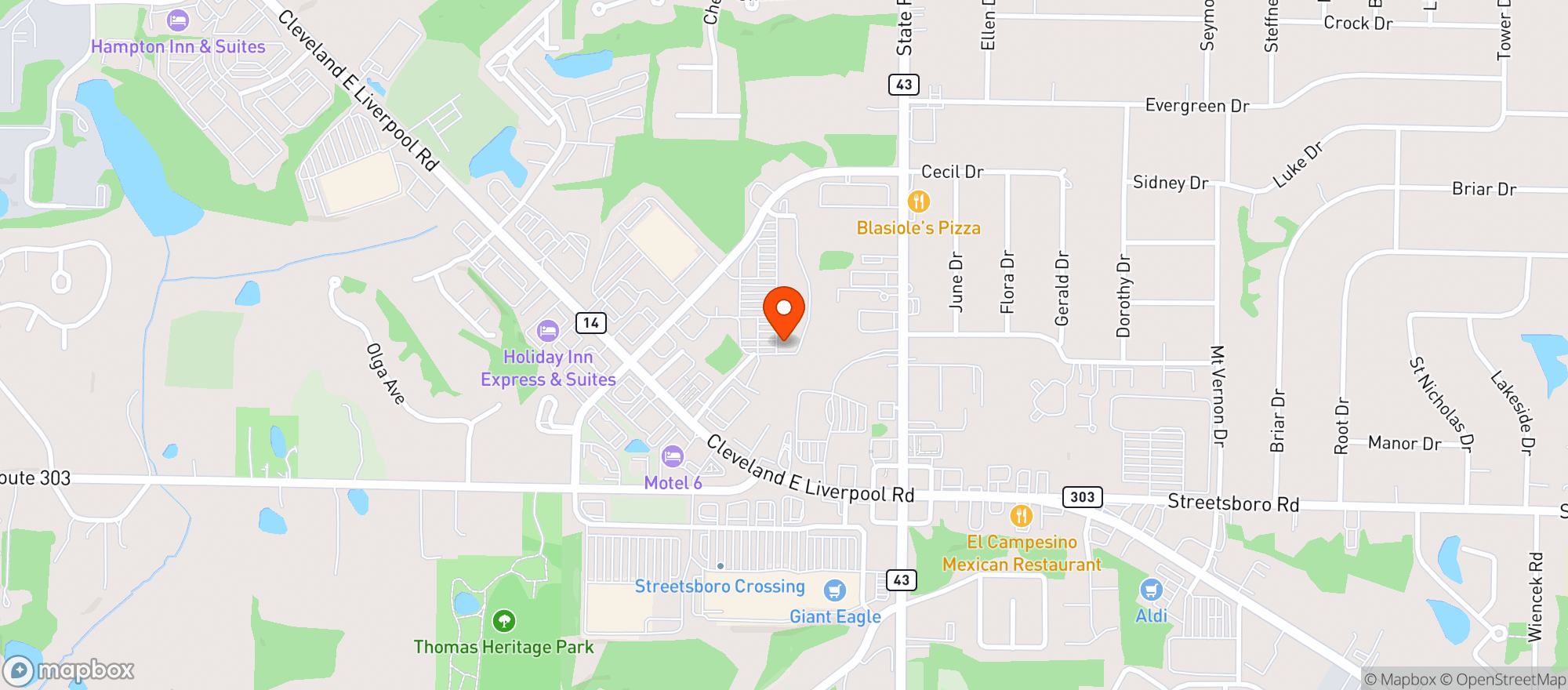 Map showing Chuggers Bar & Grille