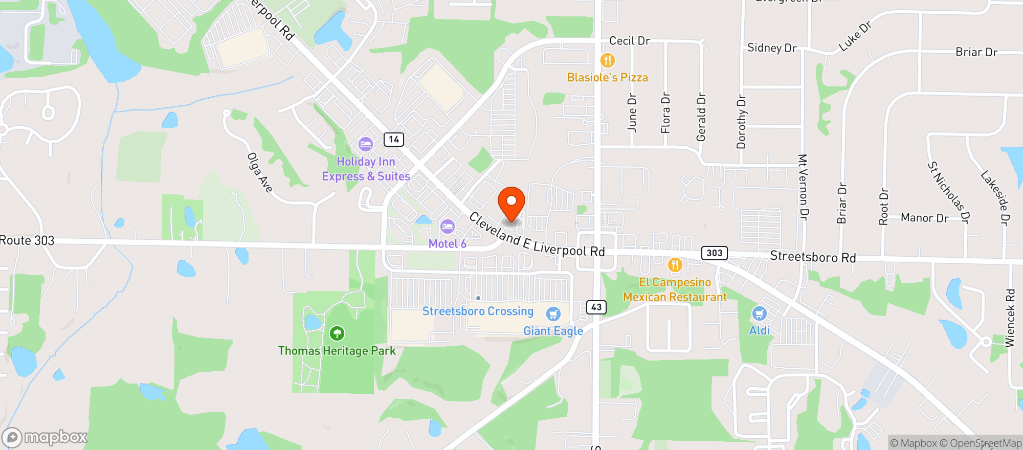 Map showing Buckeye Quality Meats