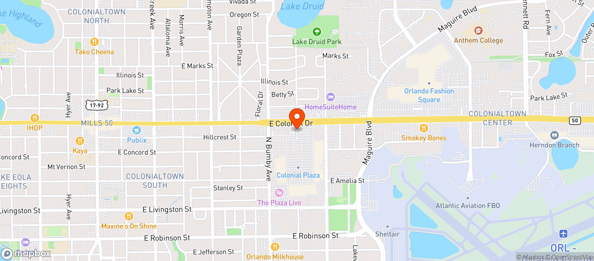 Map showing Millers Ale House