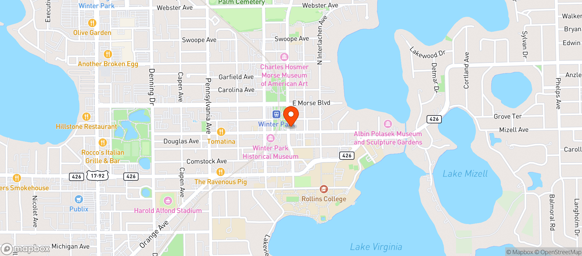 Map showing Wine Room On Park