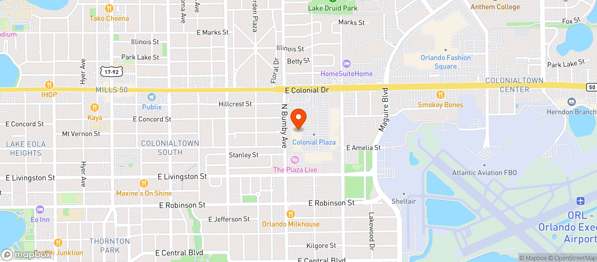 Map showing Sprouts - Orlando