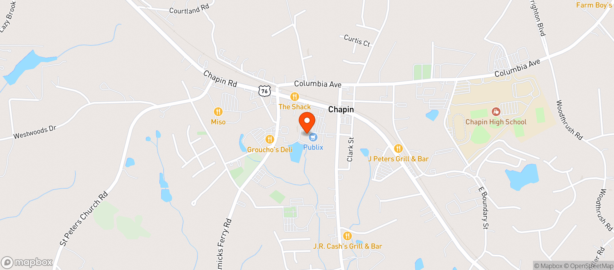 Map showing Publix Super Market