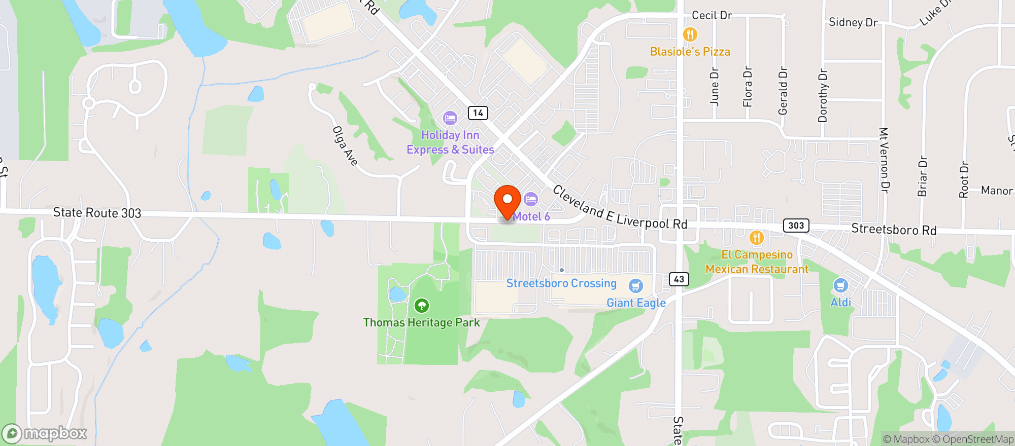 Map showing Target Store