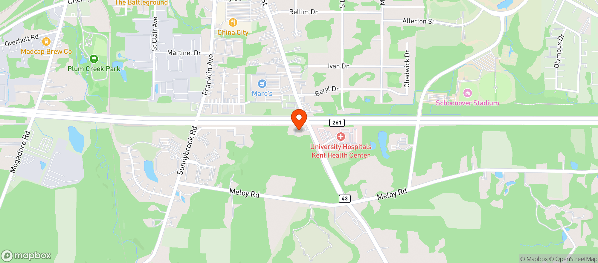 Map showing Mikes Place