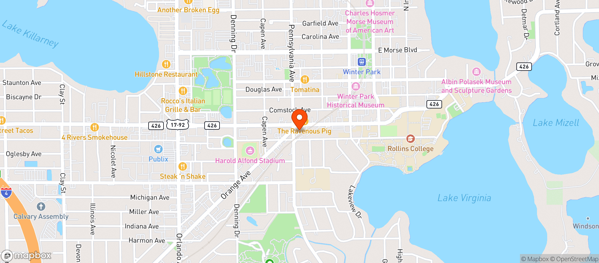 Map showing Fiddlers Green