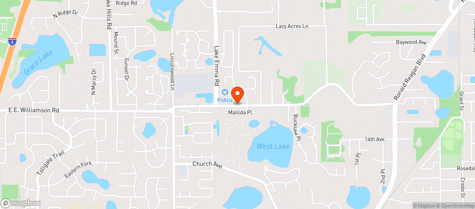 Map showing Publix Super Market