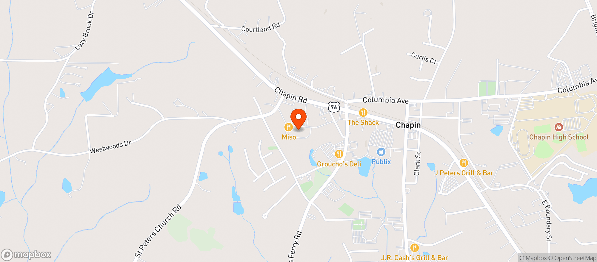 Map showing Lowes Foods