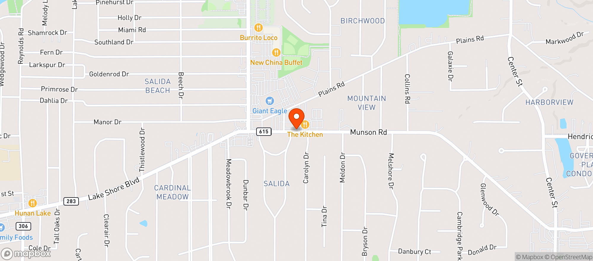 Map showing Munson Road State Beverag
