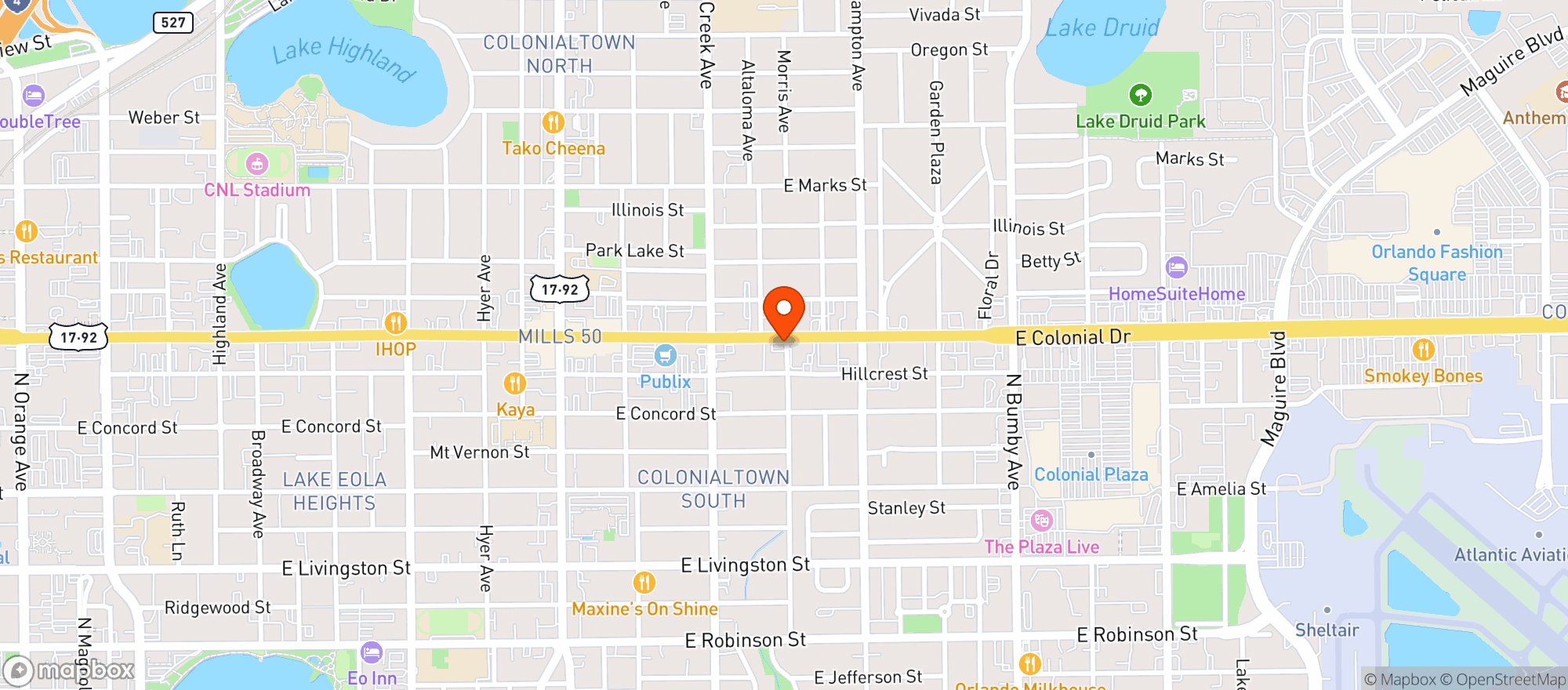 Map showing Higher Smoke Shop