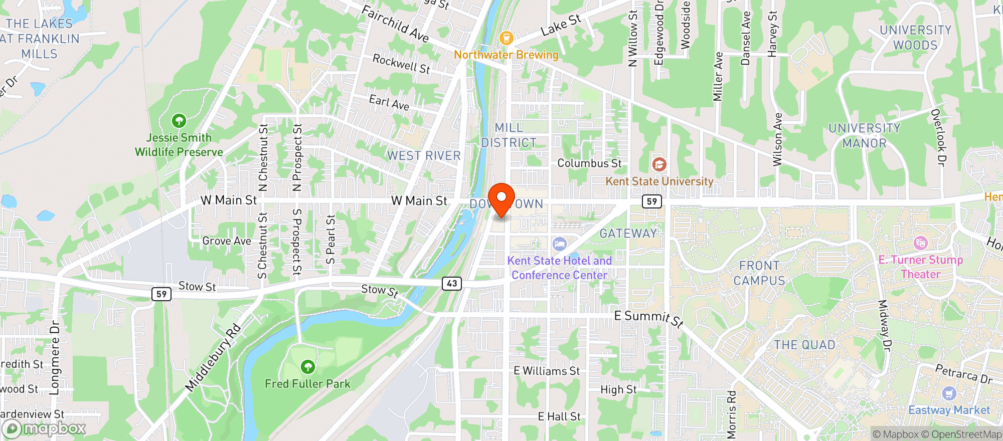 Map showing Water Street Tavern