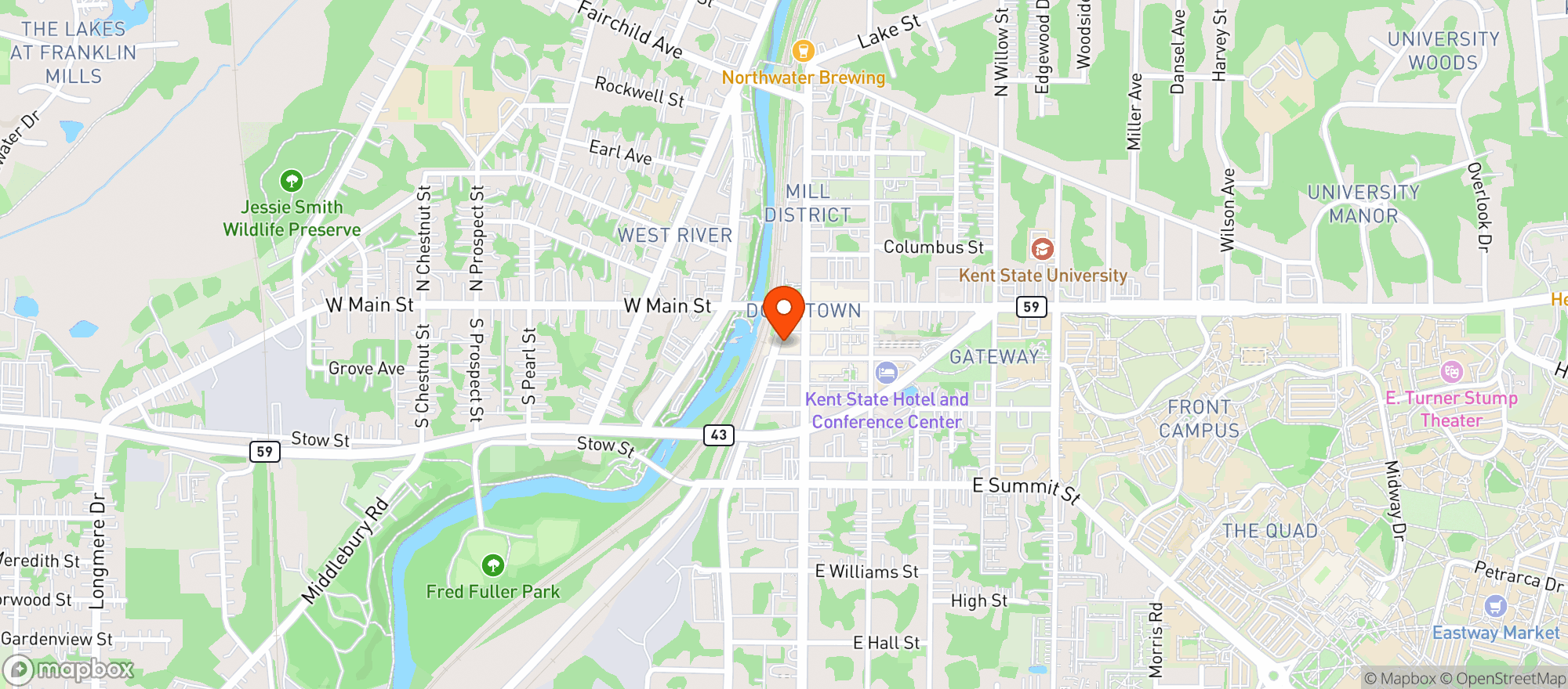 Map showing Dominicks Restaurant & Lounge