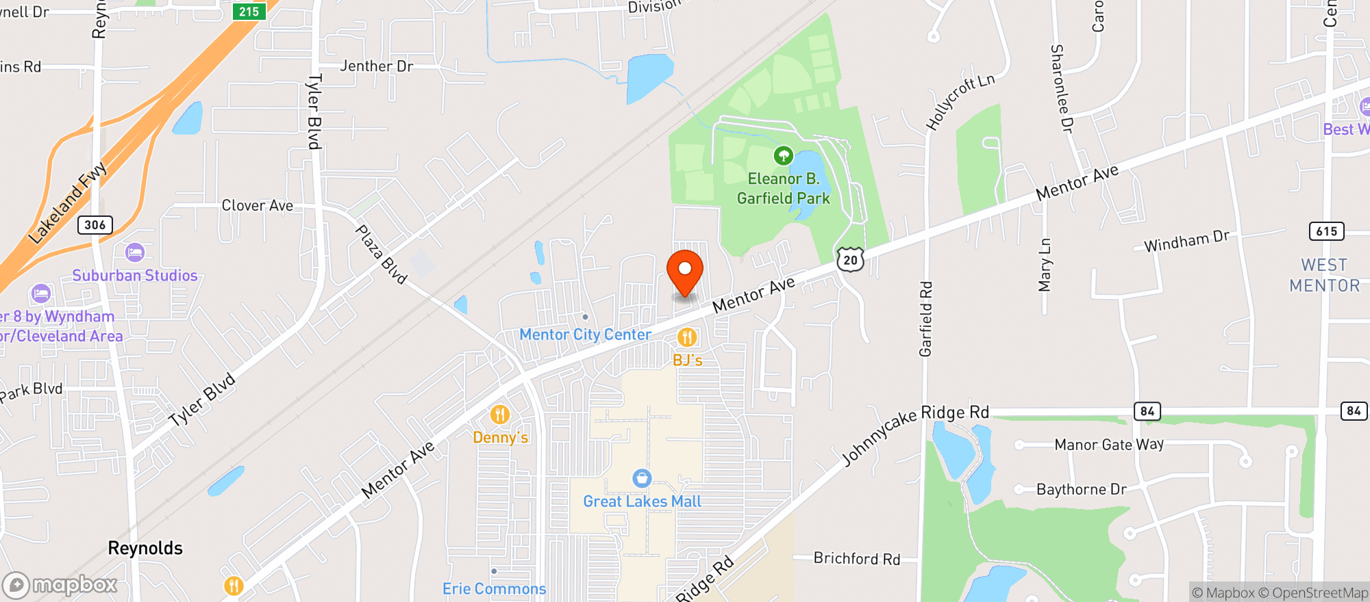 Map showing Vitamin Shoppe - Mentor
