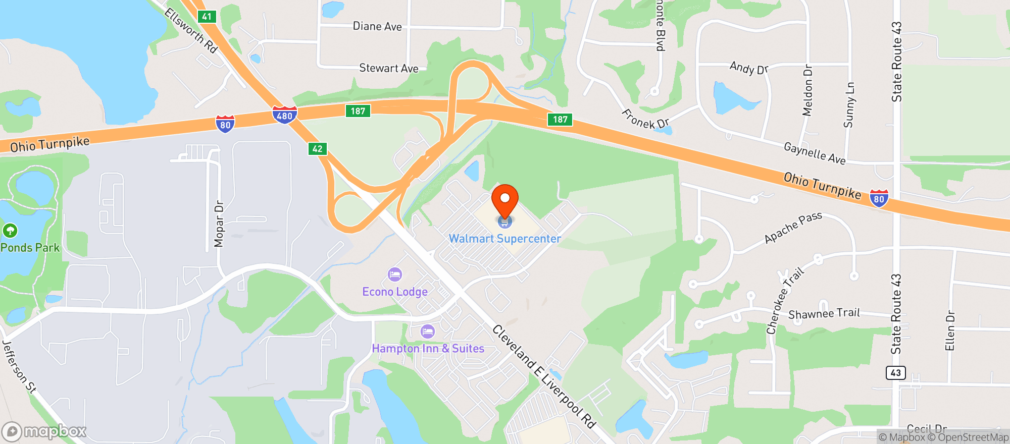 Map showing Walmart Supercenter