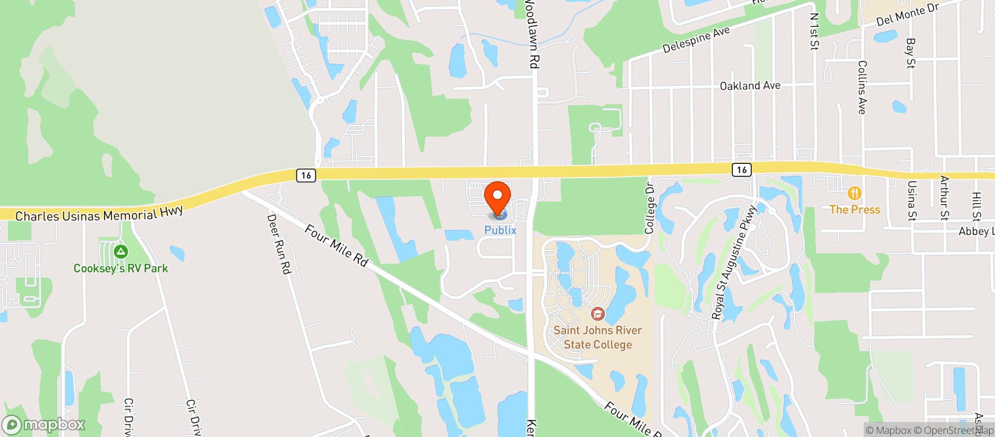 Map showing Publix