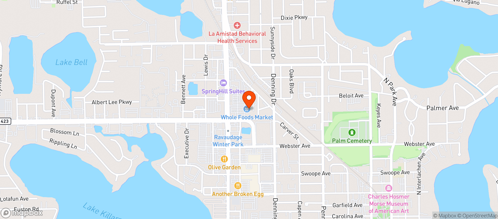 Map showing Whole Foods Market