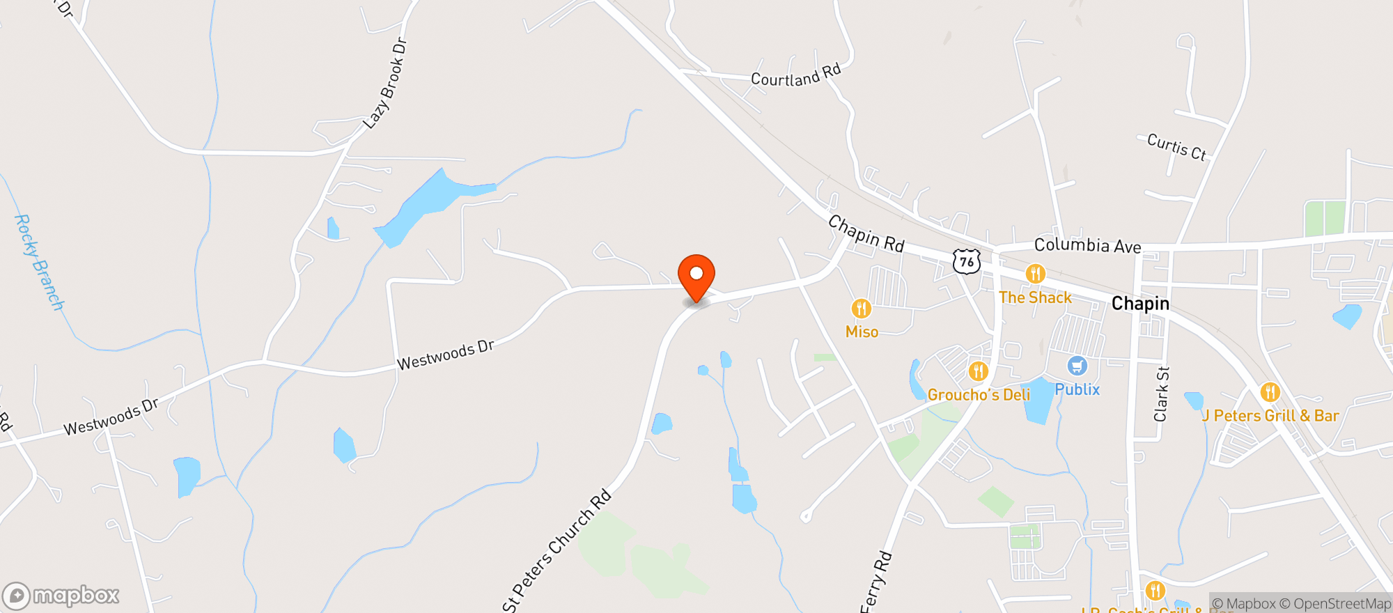 Map showing Lazy Creek Taphouse