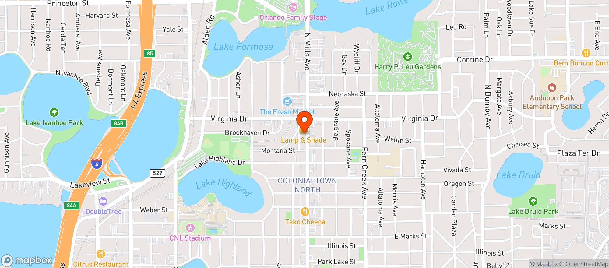 Map showing Pig Floyd's