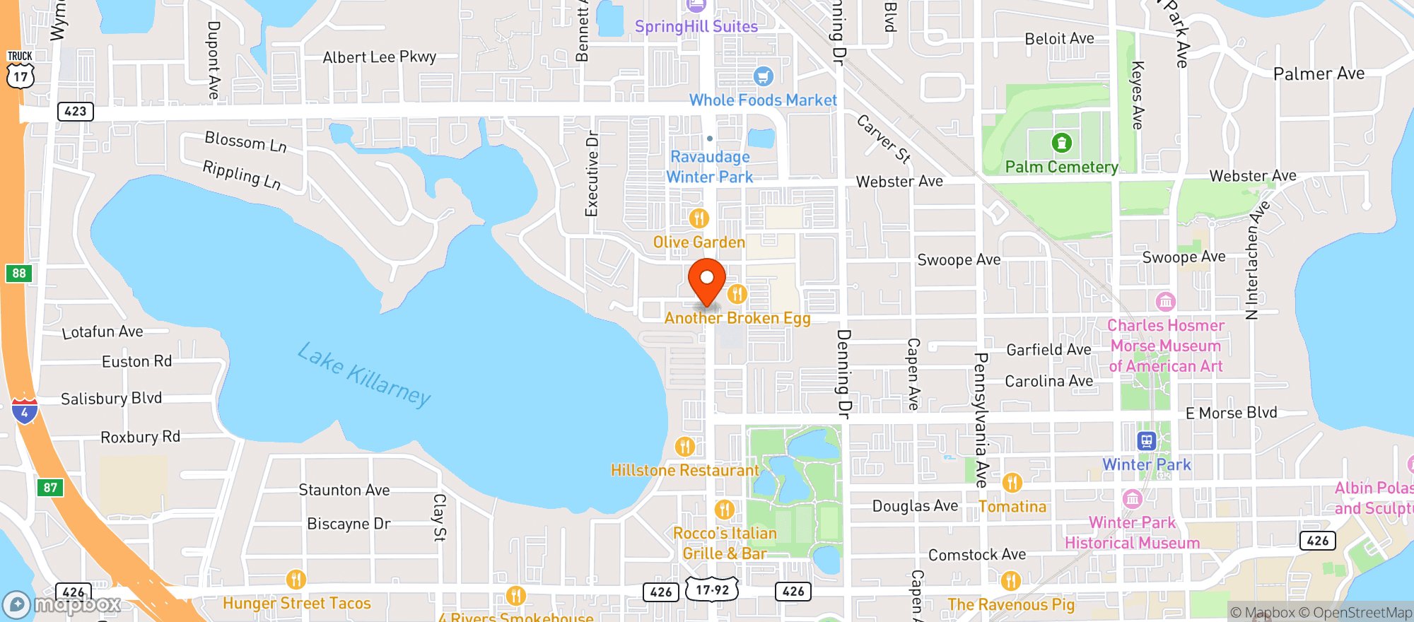 Map showing ROCK N' ROLL IT - WINTER PARK