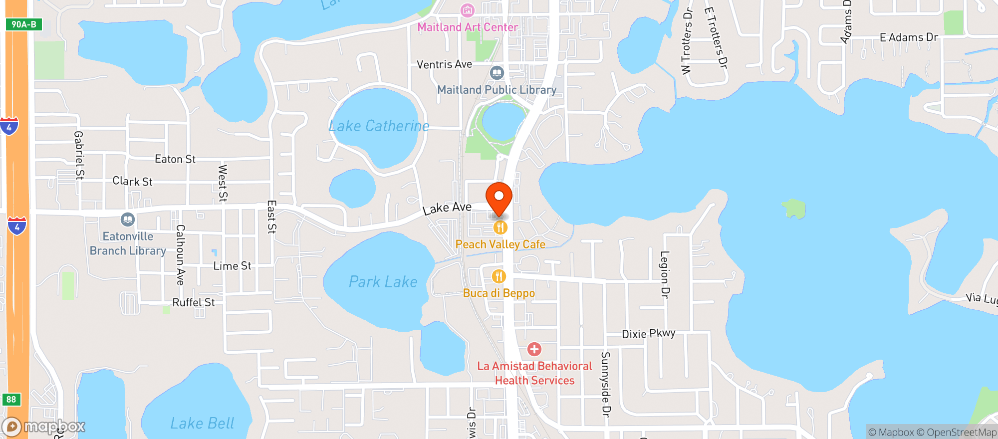 Map showing Copper Rocket Pub