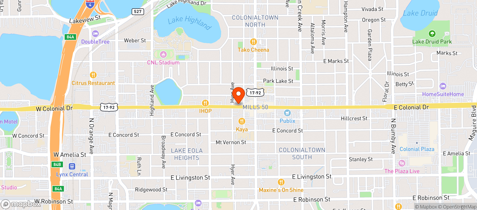 Map showing Lazy Moon Mills