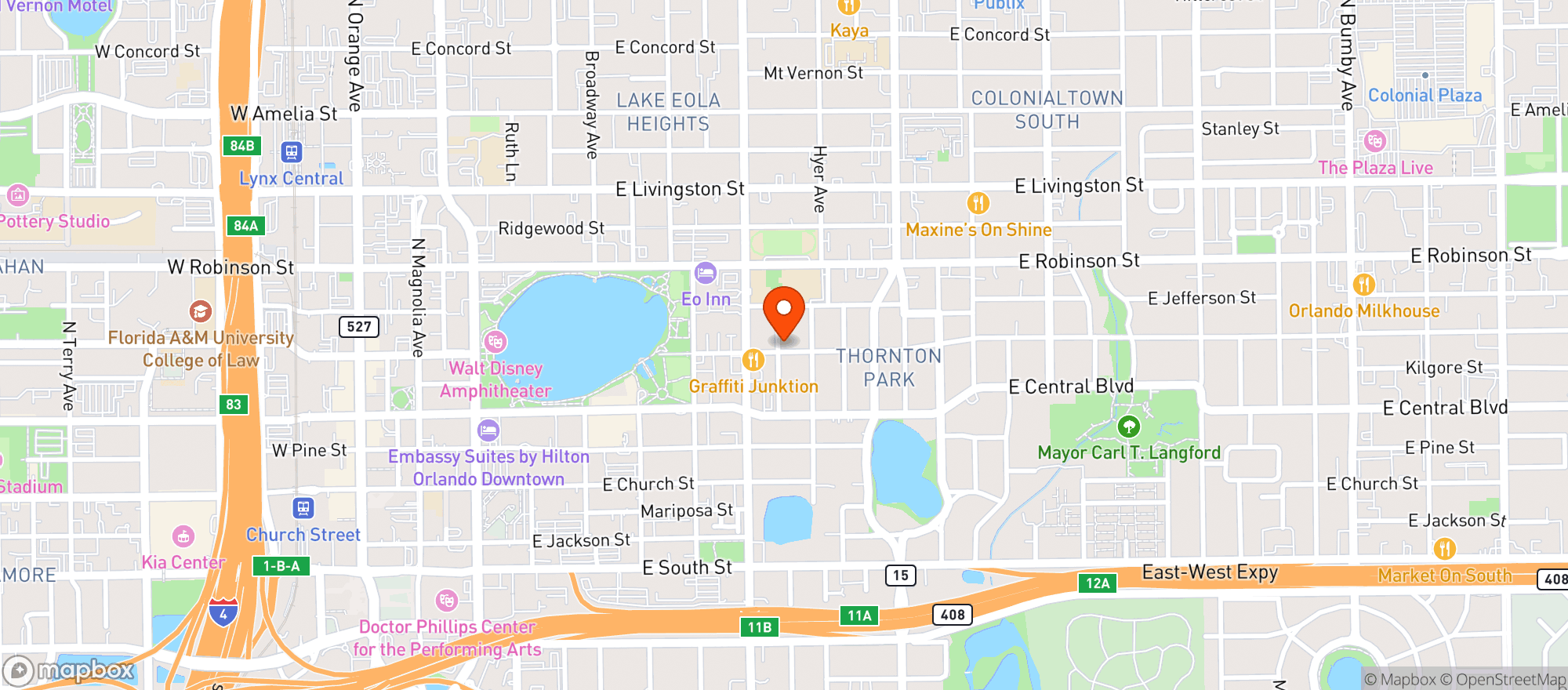Map showing Burtons Bar & Grill