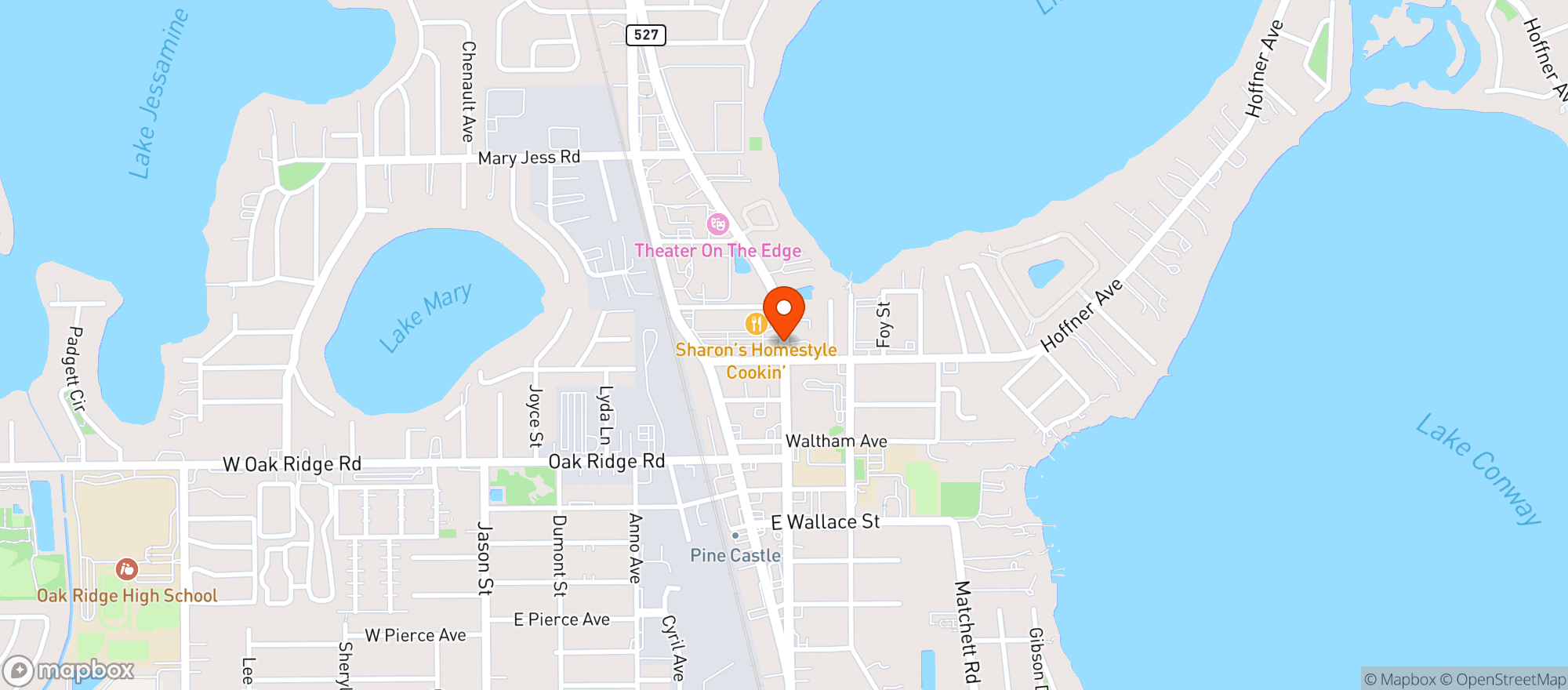 Map showing Mecatos Bakery & Cafe