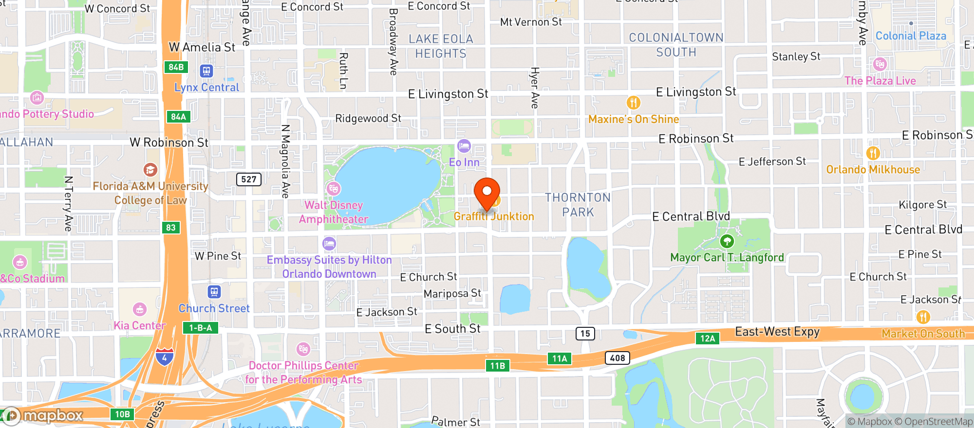 Map showing Quarma Crepes (closed)
