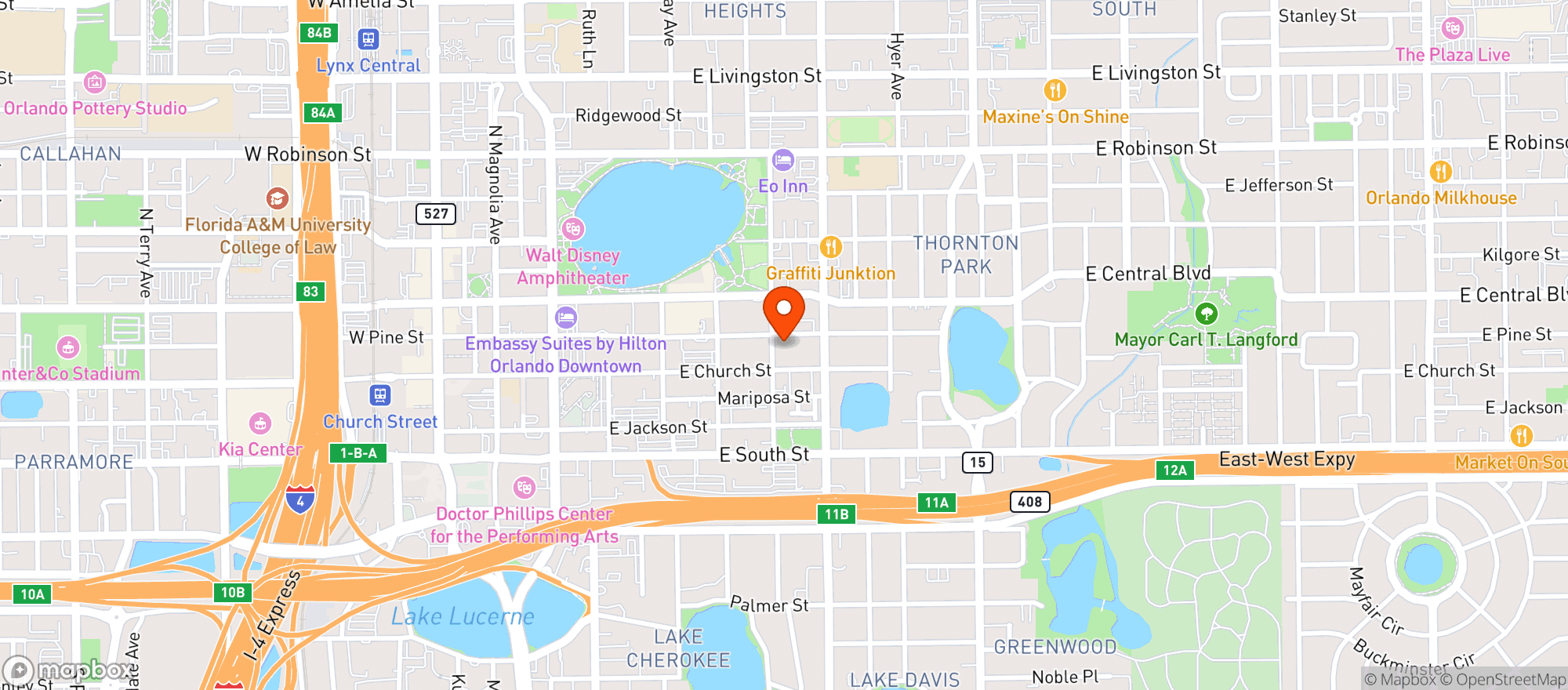 Map showing Muddy Waters Rest (closed
