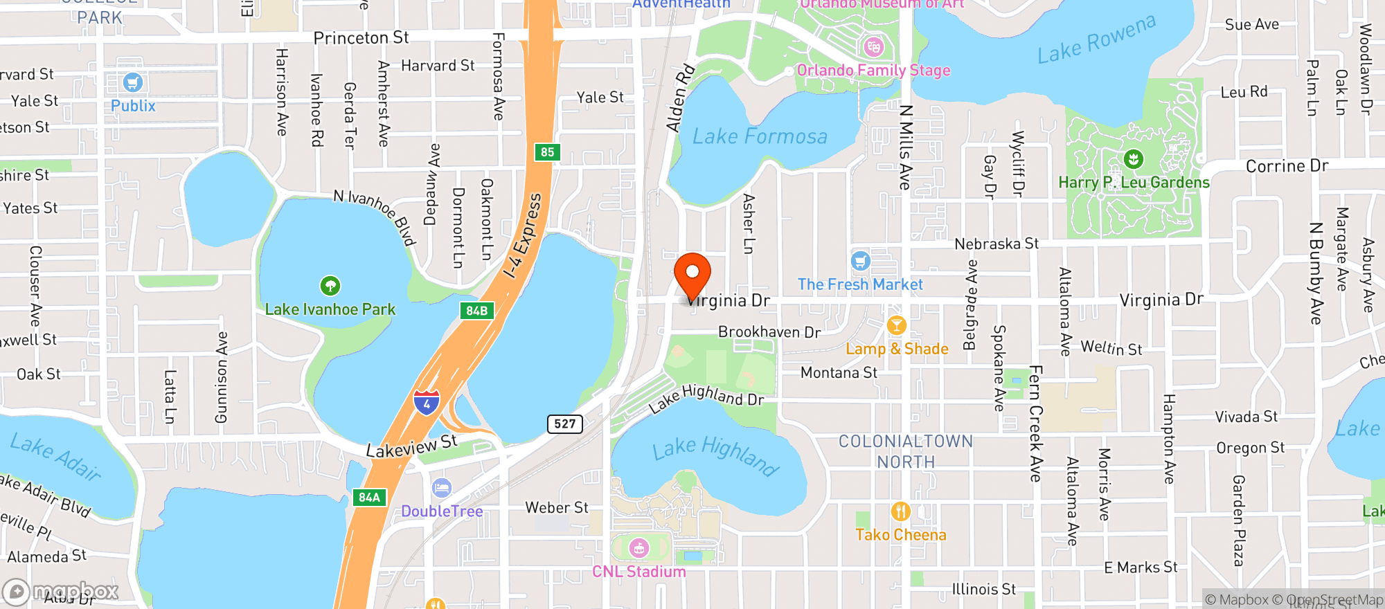 Map showing Bar Hideaway
