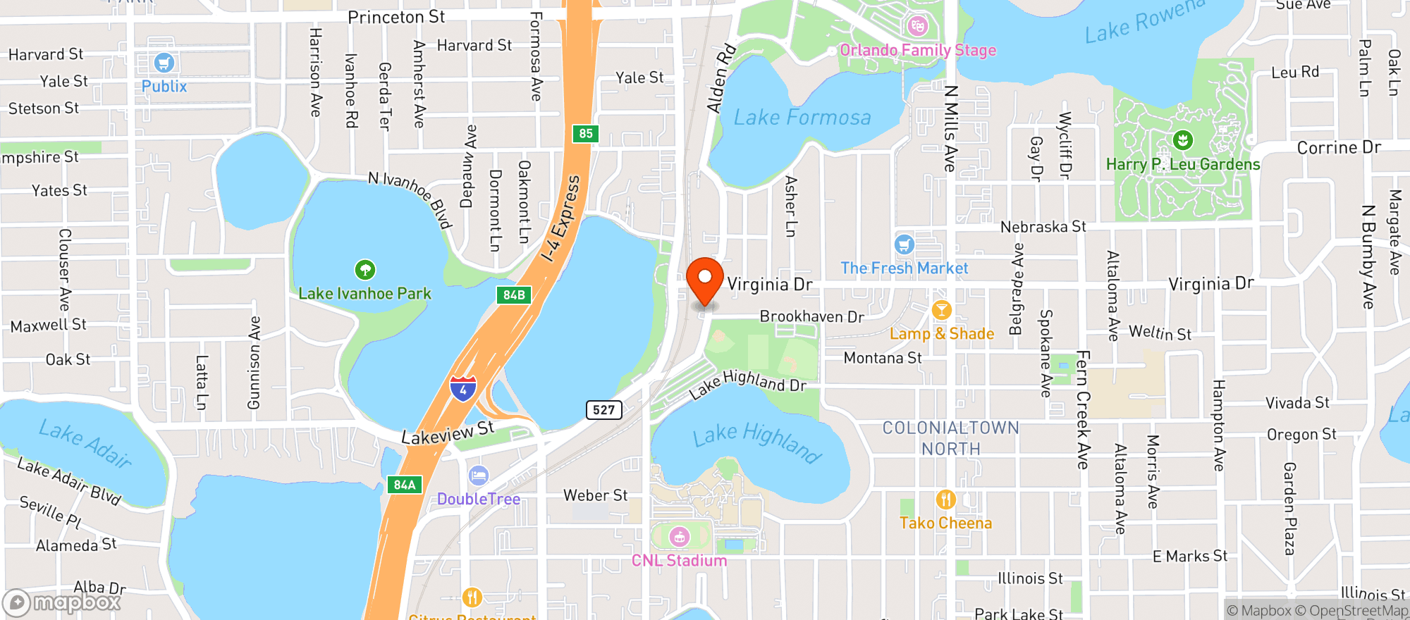 Map showing Ivanhoe Park Brewing Company