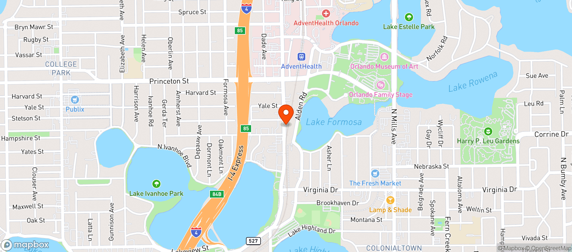 Map showing BANDBOX