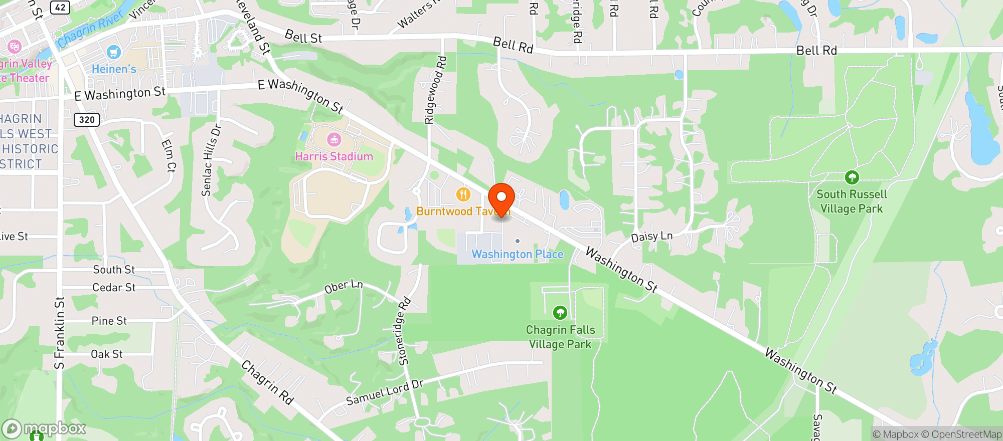 Map showing Village Martini & Wine Bar