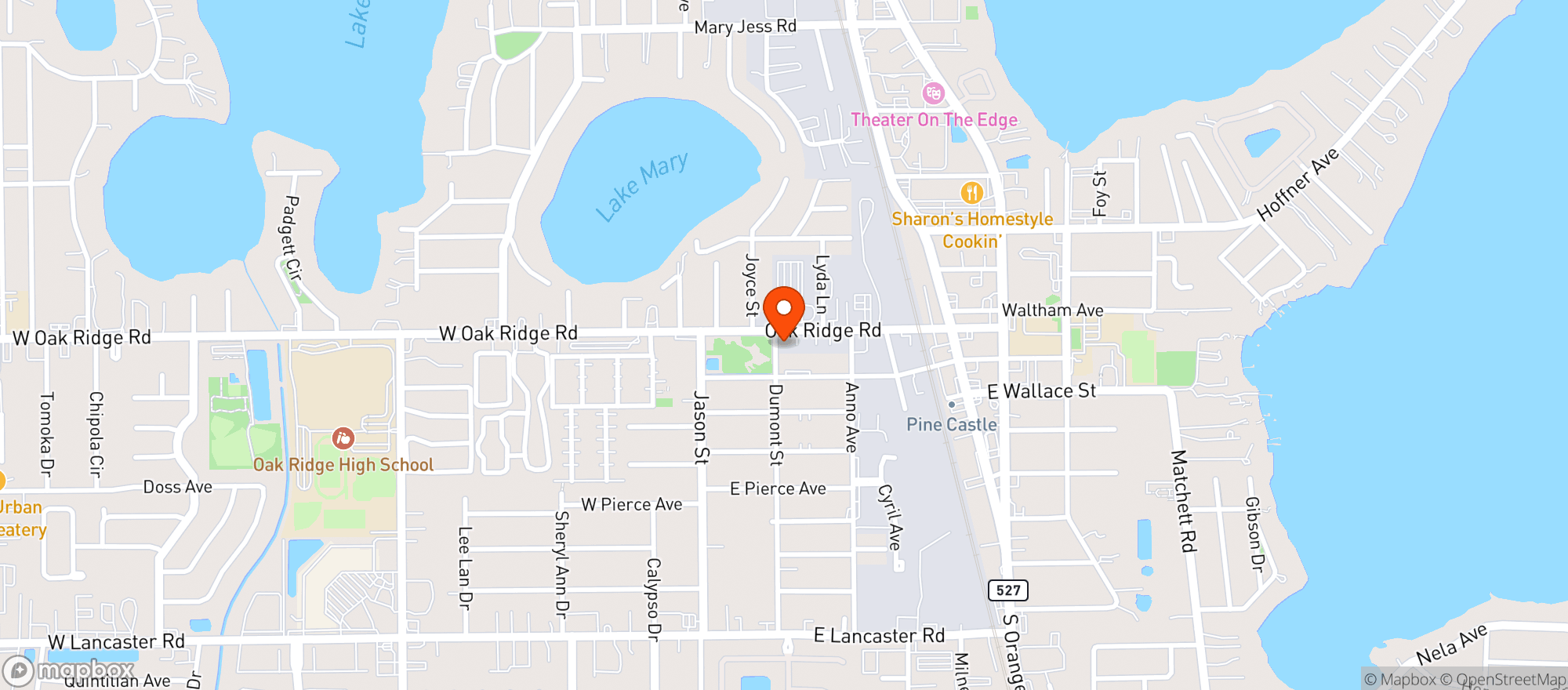 Map showing Oakridge Taproom