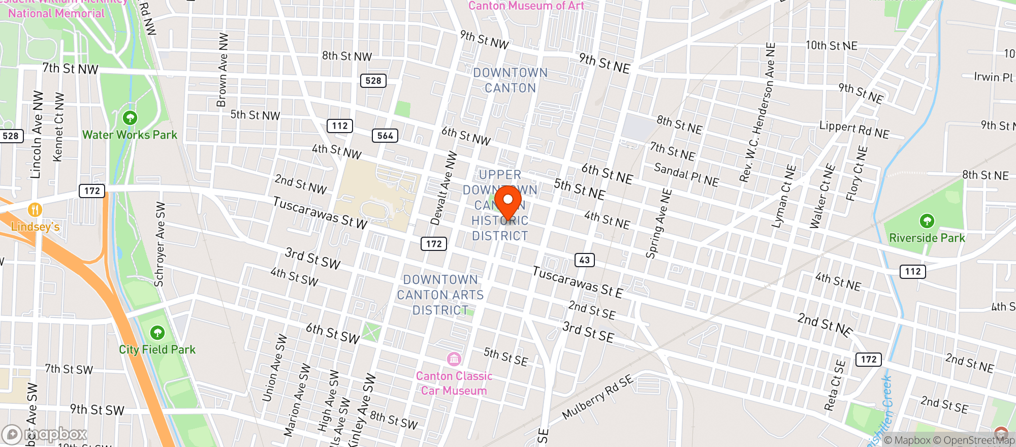 Map showing Vintage Canton