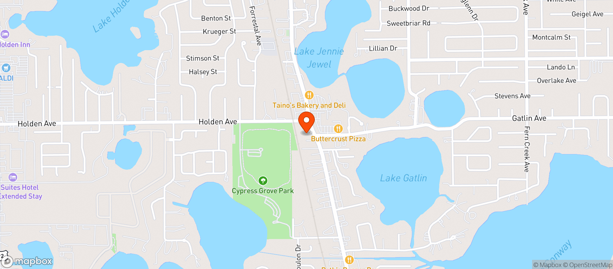 Map showing Alfonsos Pizza & (clsd)