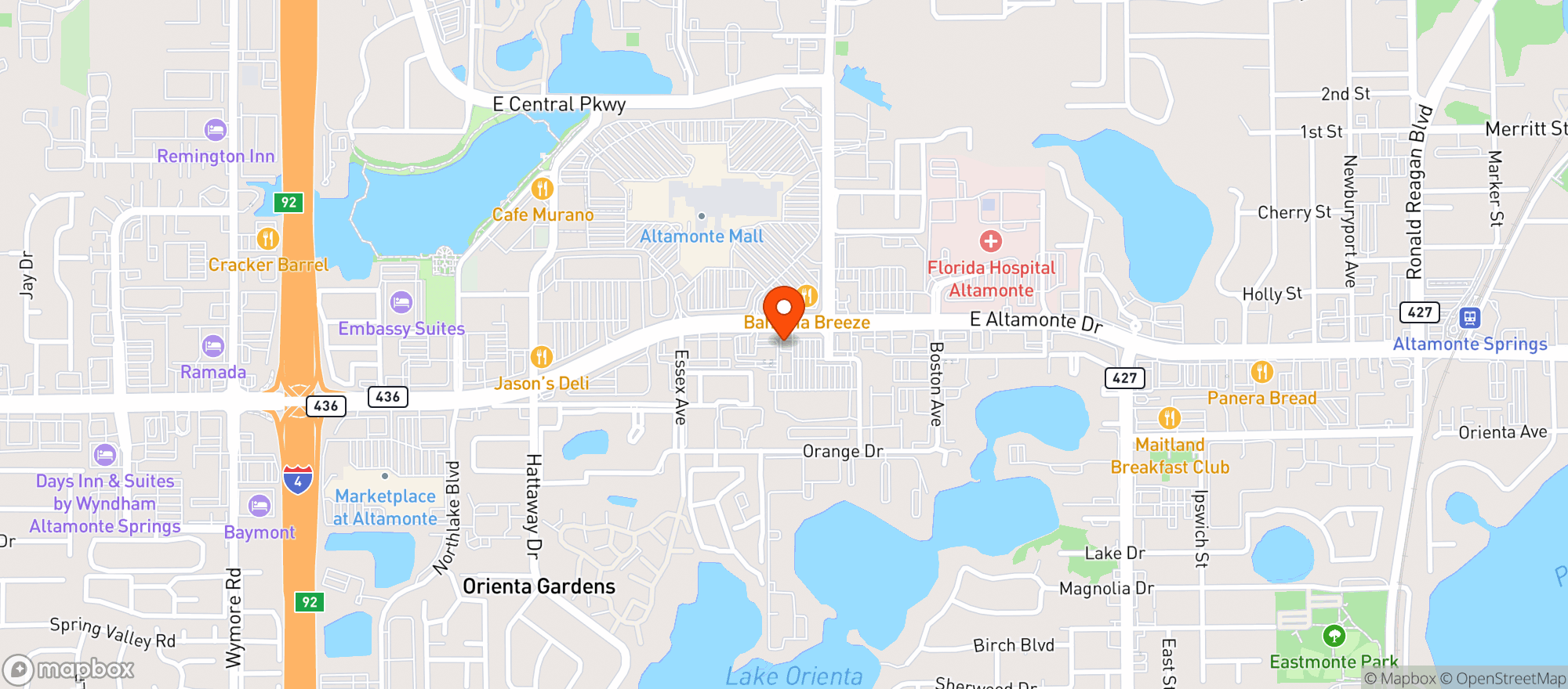 Map showing Publix Super Market
