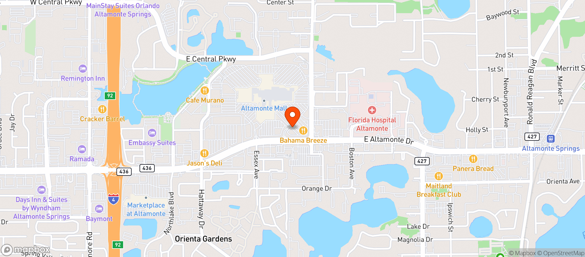 Map showing Millers Ale House